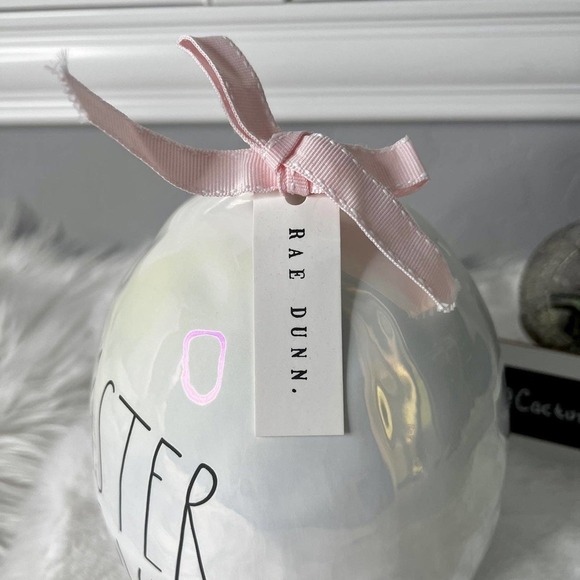 New Rae Dunn Large Iridescent Easter Love Egg With Dimples - Picture 3 of 6